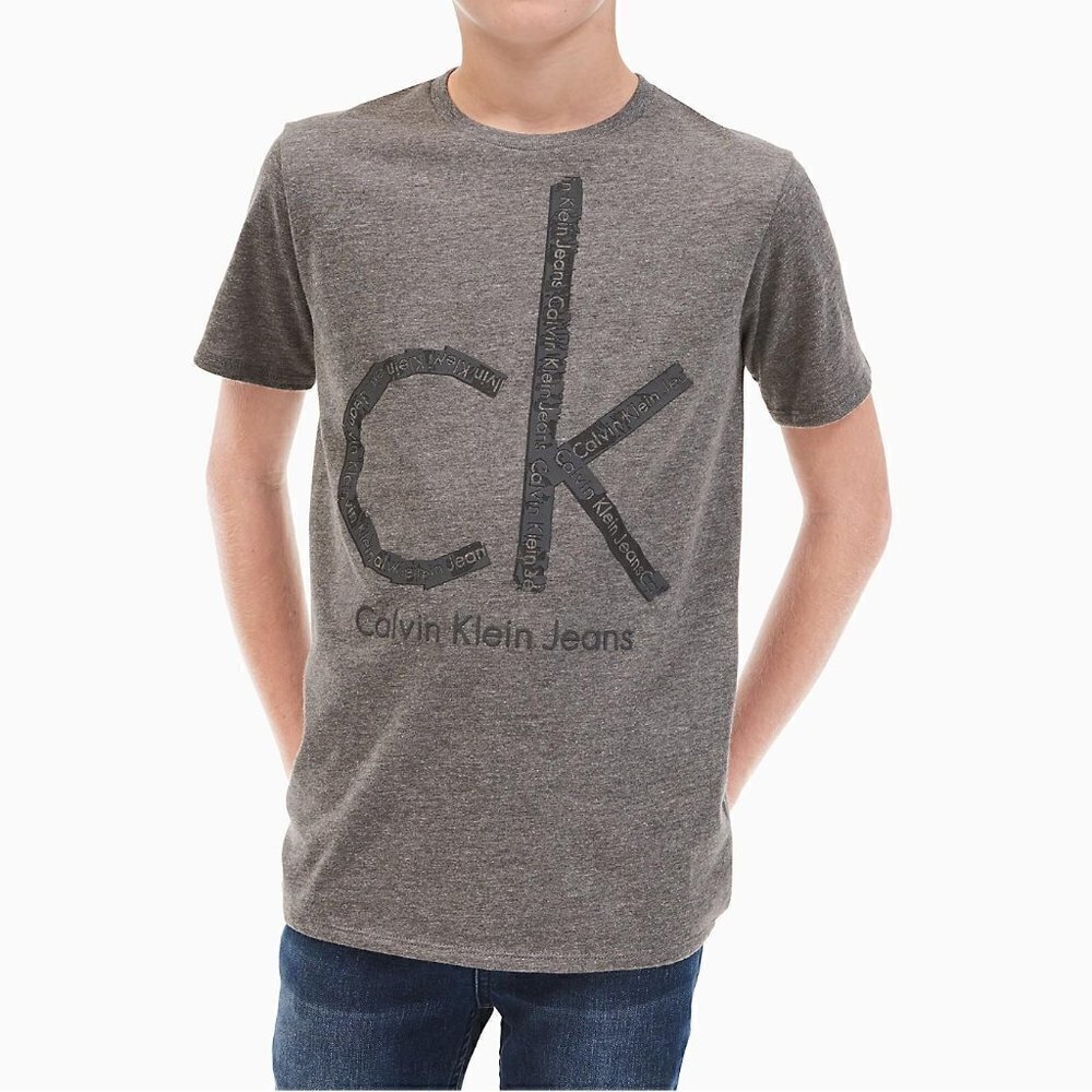 Calvin Klein Gray CK Logo Short Sleeve T-Shirt‎ Boys S
